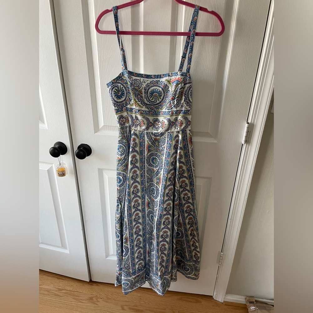 The Margot Dress - Blue Corsica Paisley Midi Dress sold out - Picture 2 of 4